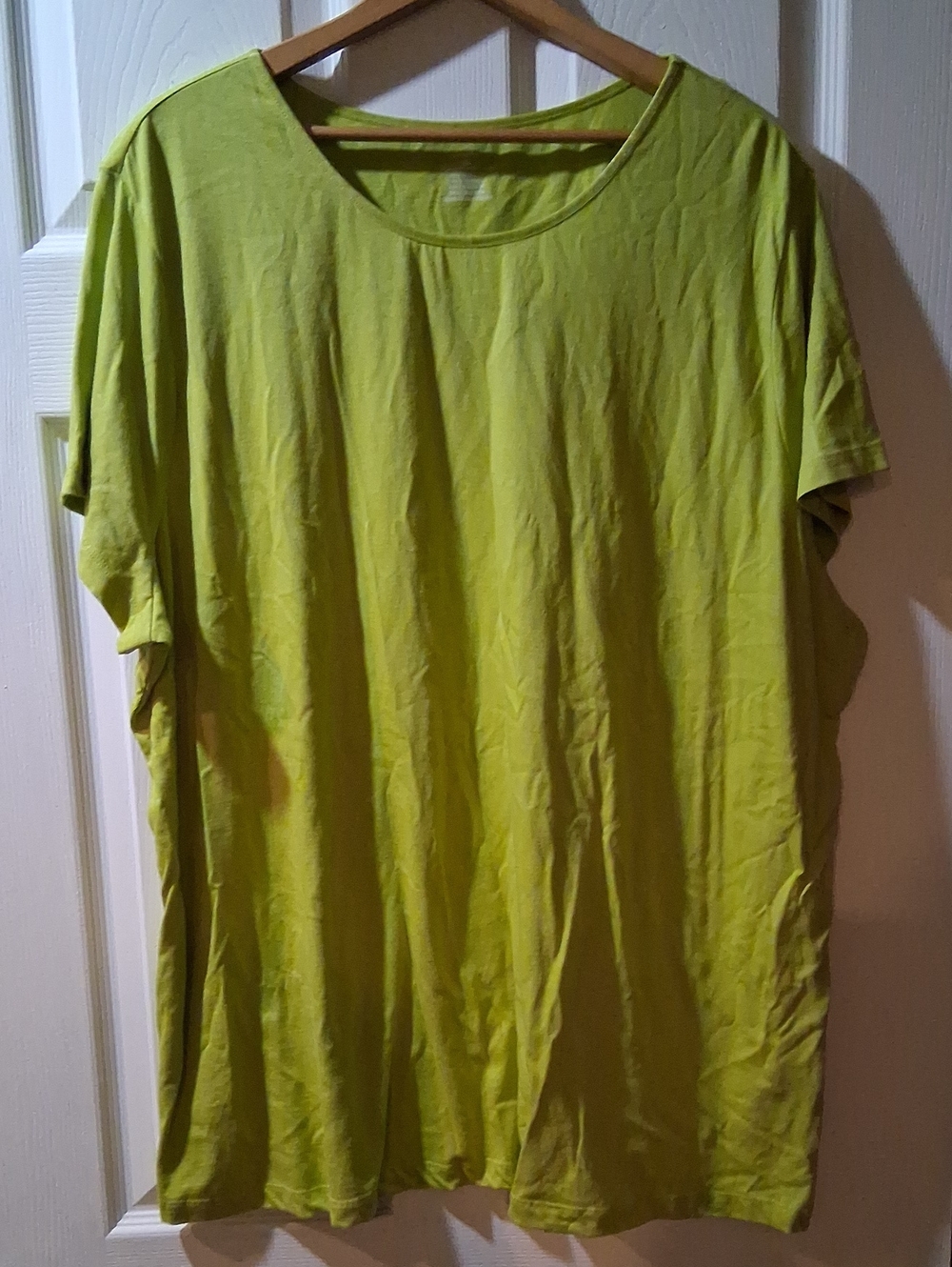 CJ Banks Lime Short Sleeve Scoop Neck Tunic
